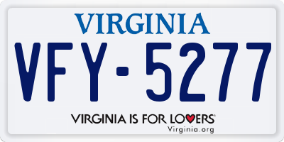VA license plate VFY5277