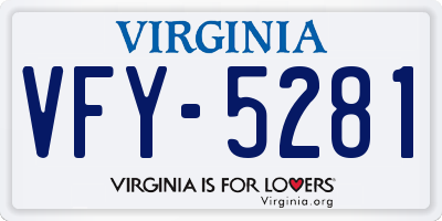 VA license plate VFY5281
