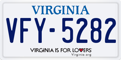 VA license plate VFY5282