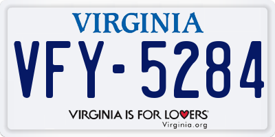 VA license plate VFY5284