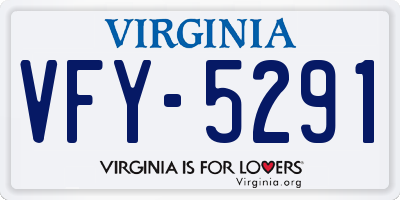 VA license plate VFY5291