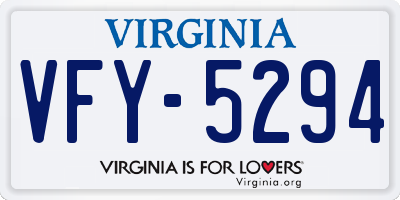 VA license plate VFY5294