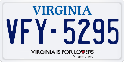 VA license plate VFY5295