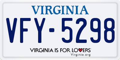 VA license plate VFY5298