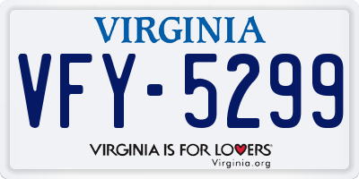 VA license plate VFY5299