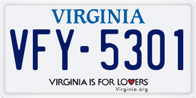 VA license plate VFY5301