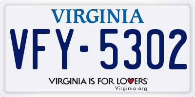 VA license plate VFY5302