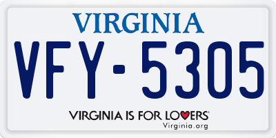 VA license plate VFY5305