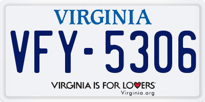 VA license plate VFY5306