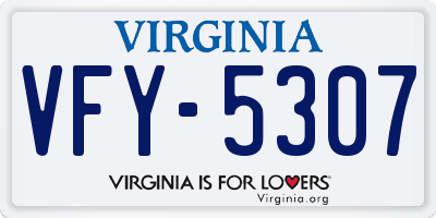 VA license plate VFY5307