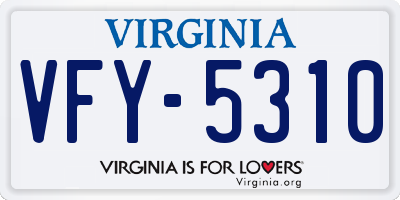 VA license plate VFY5310