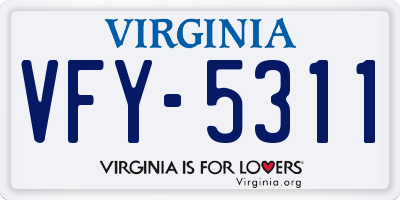 VA license plate VFY5311