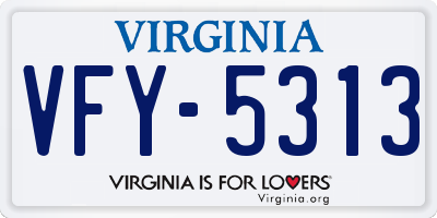 VA license plate VFY5313