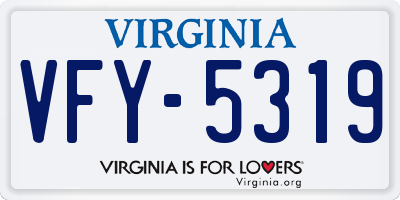 VA license plate VFY5319
