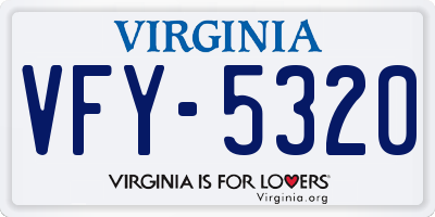 VA license plate VFY5320