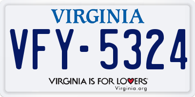 VA license plate VFY5324