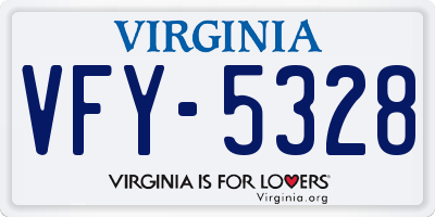 VA license plate VFY5328