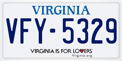 VA license plate VFY5329