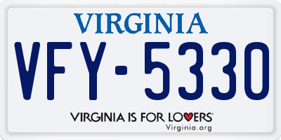 VA license plate VFY5330