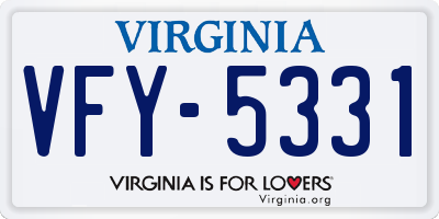 VA license plate VFY5331