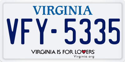 VA license plate VFY5335