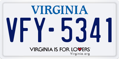 VA license plate VFY5341
