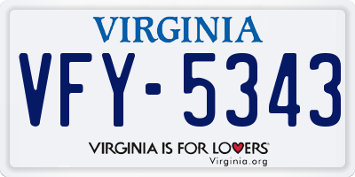 VA license plate VFY5343