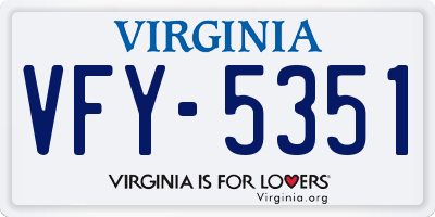 VA license plate VFY5351