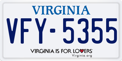 VA license plate VFY5355