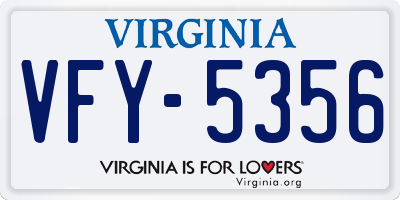 VA license plate VFY5356