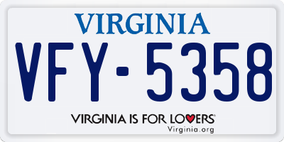 VA license plate VFY5358
