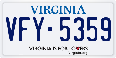 VA license plate VFY5359