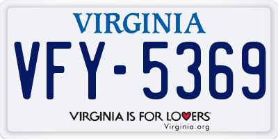 VA license plate VFY5369