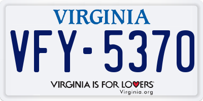 VA license plate VFY5370
