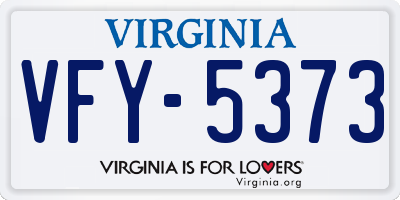 VA license plate VFY5373