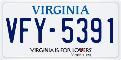 VA license plate VFY5391