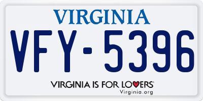 VA license plate VFY5396