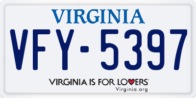 VA license plate VFY5397