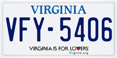 VA license plate VFY5406