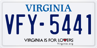 VA license plate VFY5441