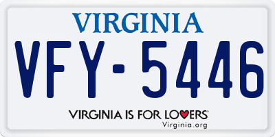 VA license plate VFY5446