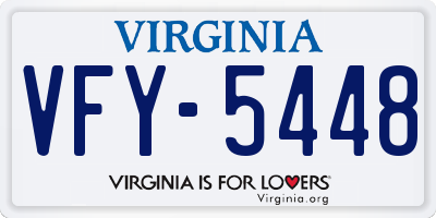 VA license plate VFY5448