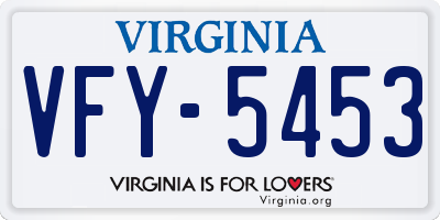 VA license plate VFY5453