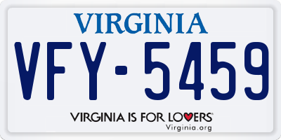 VA license plate VFY5459