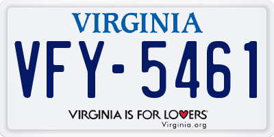 VA license plate VFY5461