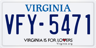 VA license plate VFY5471