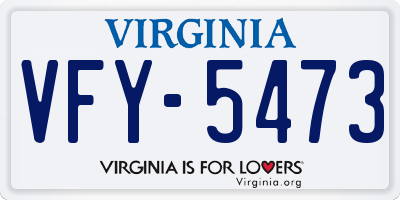 VA license plate VFY5473