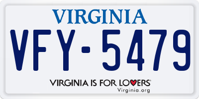 VA license plate VFY5479