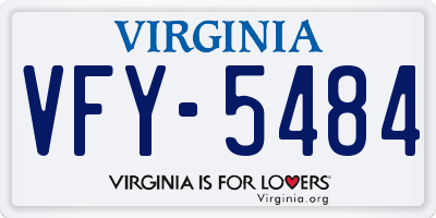 VA license plate VFY5484
