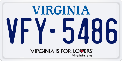 VA license plate VFY5486